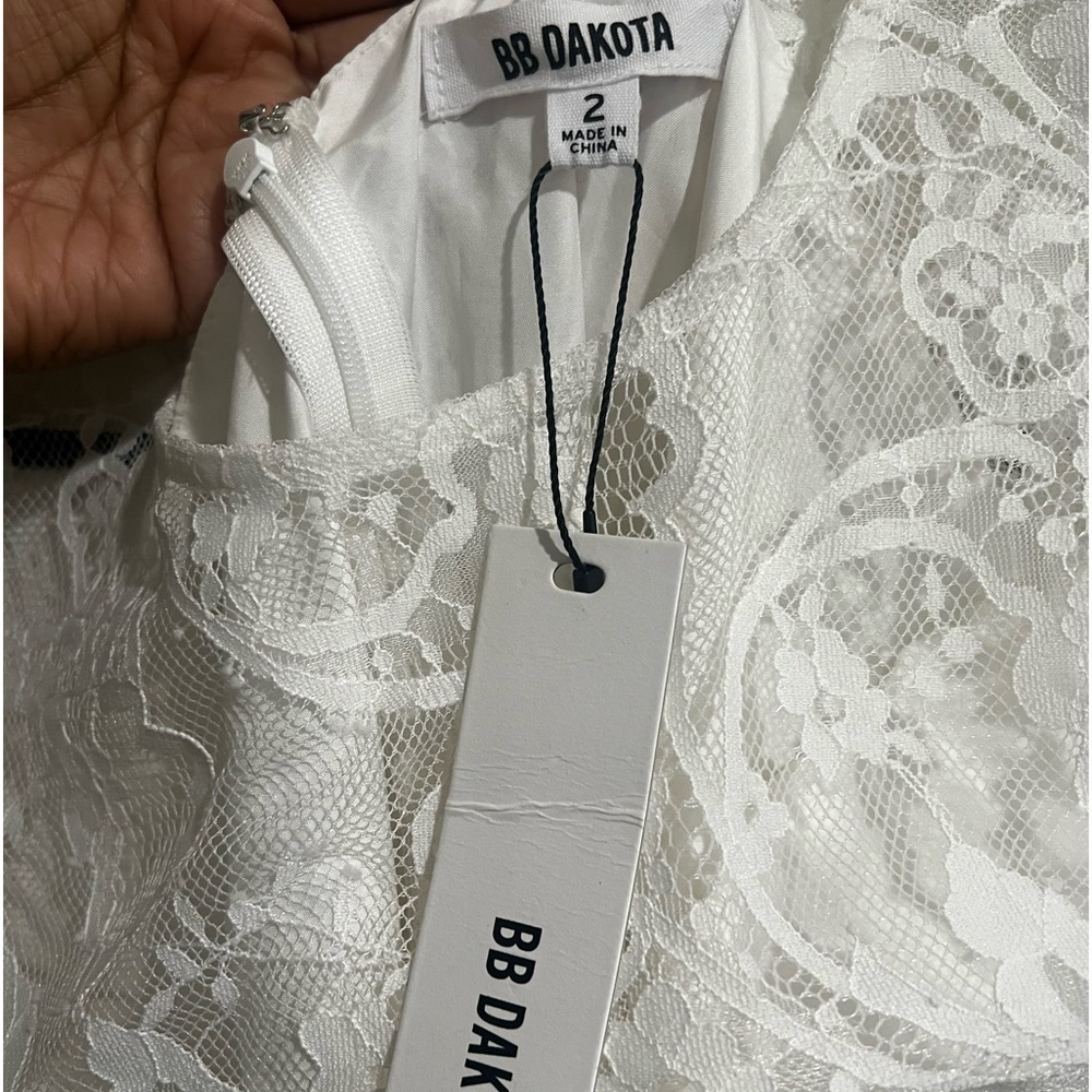 BB Dakota Jayce Lace Shealth Cocktail white Dress - Picture 6 of 12